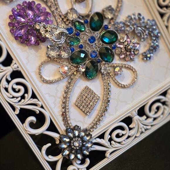 Handmade Framed Jewelry Art 7.5"W x 9.5"H - Picture 5 of 5